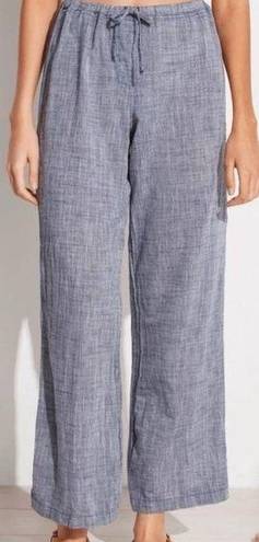 CP Shades  Jenn Blue Linen Pants Drawstring Cropped Lagenlook Women’s Size M