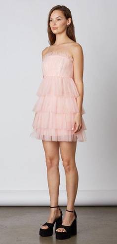 Cotton Candy LA NEW  Blush Strapless Tiered Tulle Mini Dress Size Medium