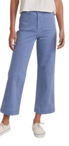Madewell  Womens Bridget Slim Wide Leg Crop Pants Size 10 Marlin Blue