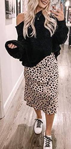 Boutique Leopard Midi Skirt