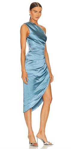 Elliatt Cocktail Dress Blue One Shoulder Ruched NWT