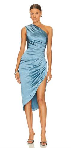 Elliatt Cocktail Dress Blue One Shoulder Ruched NWT