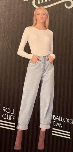 Simple Society  High waist rise balloon jean jeans roll cuff NEW NWT light 1 25