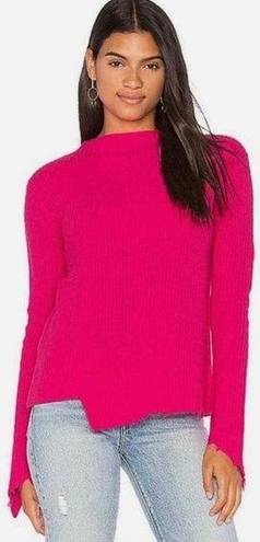 Generation Love  Sadie Cashmere & Wool Asymmetric Sweater Hot Pink Medium