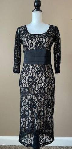 Krass&co NY &  | Eva Mendes Illusion Lace Midi Dress Sz 2