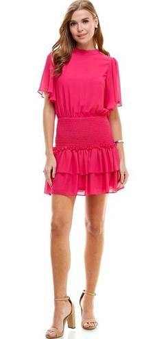 TCEC | Butterfly Sleeve Dress | Magenta | S | CD01775 | Sample Sale