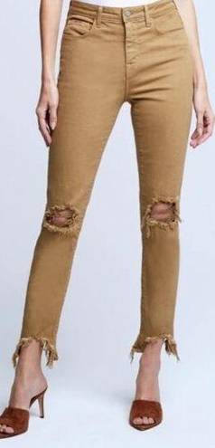 L'Agence  Highline High Rise Destroyed Skinny Jeans in Sahara