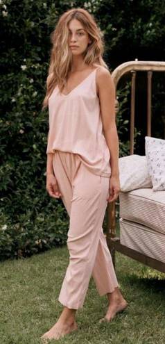 The Great 💕💕 The Pointelle Sleep Cami Tank + Lounge Pant ~ Rose Dust Large NWT