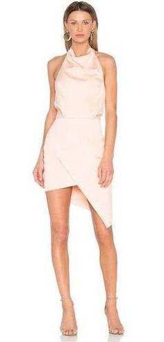 Elliatt  Camo Asymmetric Satin Cocktail Dress in Light Pink Size Small