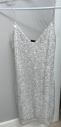 Blanc White Sequin Mini Dress