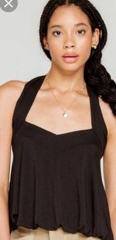 Free People  Small Black Cece Bubble Halter Top Sleeveless