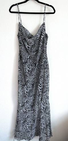 L'Academie  Revolve B&W Animal Printed Slip Maxi Dress 