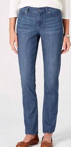 J.Jill  Denim Authentic Fit Slim Ankle Jeans Mid Rise Button Ankle Dark Wash 10