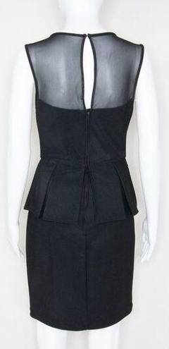 Bisou Bisou  black mesh sheer top peplum dress, women's size 4