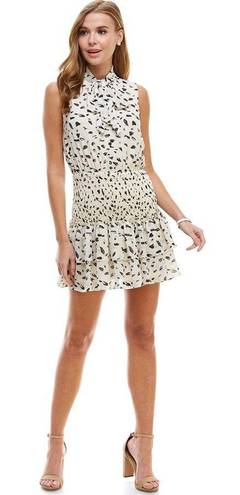 TCEC | Animal Print Halter Neck Tie Chiffon Dress | S | Cream | CD01778 | Sample Sale