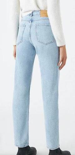 Pull & Bear Distressed High Rise Straight Jeans