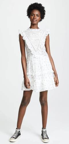 Rebecca Taylor - Floral Lace Silk Blend Flutter Sleeve Mini Dress Wedding