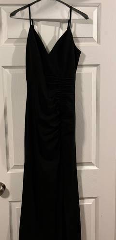 Emerald Sundae Black Slit Prom Dress