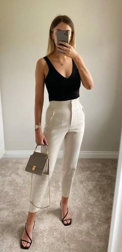 ZARA Cream High Waisted Trousers