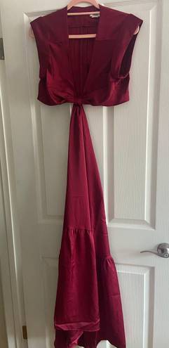 Jason Wu Red V-Neck Bow Dress