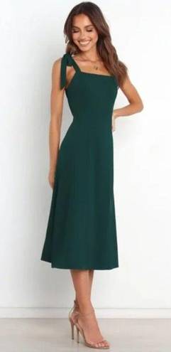 Petal and Pup  Laurel Green Tie Shoulder Side Slit Midi Dress 8