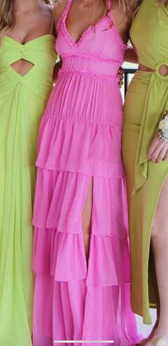 Amanda Uprichard Hot Pink Maxi Dress