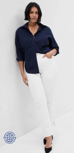 Gap Kick Fit High Waisted Crop Flare White Jeans 