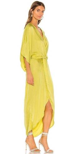 Young Fabulous and Broke NWT  YFB Siren Maxi in Zest Yellow Satin Hi-Lo Dress S