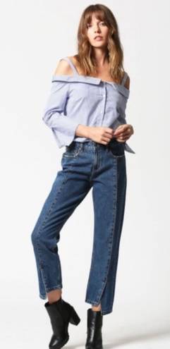 Hidden Jeans Hidden Tracey Pintuck Slit-Front High Waisted Crop Jeans 