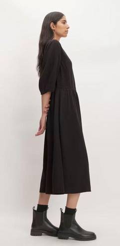 Everlane  The TENCEL Puff-Sleeve Dress in Black XL NWT