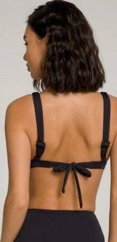 Good American NWT  Sexy Boost Triangle Bikini Top Black Tie Back Size 2 / Medium