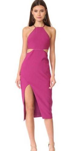 Cinq à Sept Cinq a Sept Yael Cut Outs Halter Midi Dress Orchid Pink Muted Mauve Long Slit 10