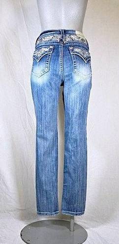 Miss Me Stretch Denim Embellished Curvy Ankle Skinny Cropped Capri Jeans~29~