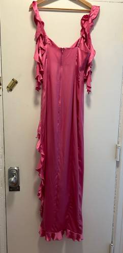 Amanda Uprichard Pink Sonnet Silk Gown