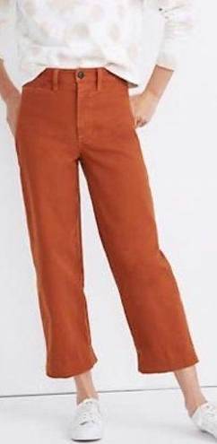 Madewell  Slim Emmett Wide Leg Crop Pants Orange High Rise Stretch Womens Size 26