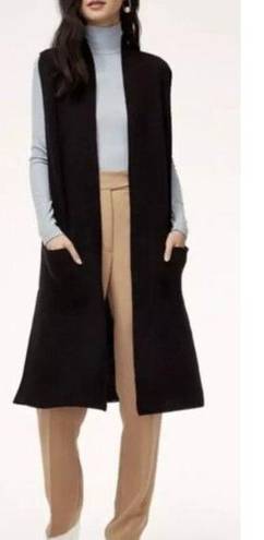 Aritzia  Wilfred Dunkirk Sweater Vest Womens S Black Open Shawl Duster Cardigan