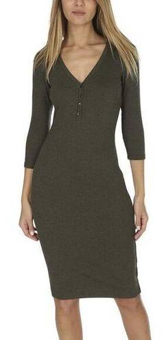 L'Agence  Aurora Heathered Olive Henley Dress