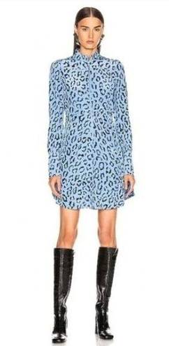 ALC Frank A.L.C. Sz 6 Marcella Leopard Print Silk Dress Long Sleeve