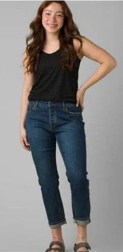 prAna NWT  Buxton Mid-Rise Button Fly Slim Boyfriend Stretch Jean 6 Blue #2639