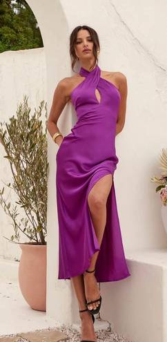 ASTR The Label Marissa Satin Halter Dress