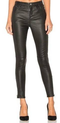 ANINE BING  Lambskin Leather High Rise Skinny Pants