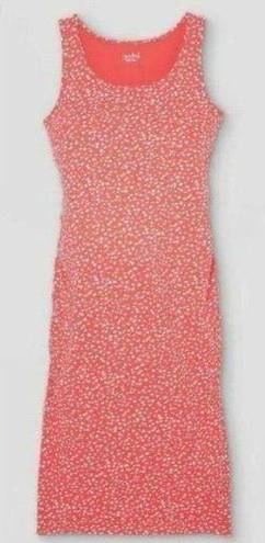 Isabel Maternity Nwt Coral Print XS 0/2 Soft Stretchy Sleeveless Midi Dress 