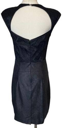 Guess  Lace Bustier Corset and Faux Suede Bodycon Black Mini Dress, size 6