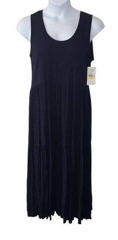 Karen Kane  - Spring Dresses II - Crush MIDI Dress Navy Blue Crinkle Tiered NWT