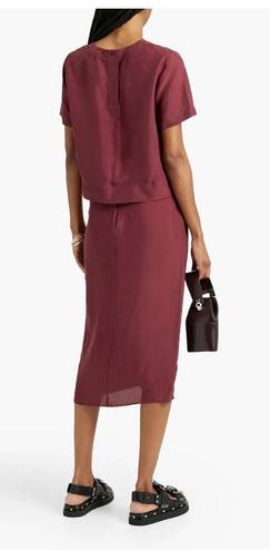 Rag and Bone  Amber twist-front silk crepe de chine midi skirt