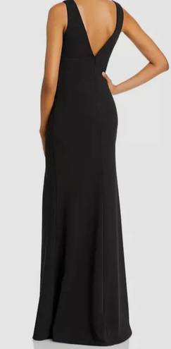 AQUA V-neck Side Slit Long Formal Dress Black Size 0