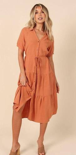 Petal and Pup  Adara Midi Dress in Orange 