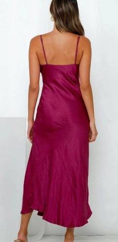 NWT Fushcia Satin Midi Dress