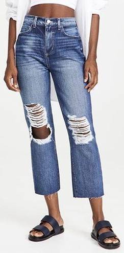 L'Agence NEW  Adele Rigid Slim Stovepipe Jeans Newberry Distressed Crop