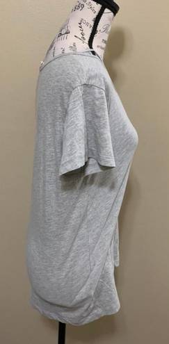 Wishlist Gray Criss Cross Short Sleeve Medium Top